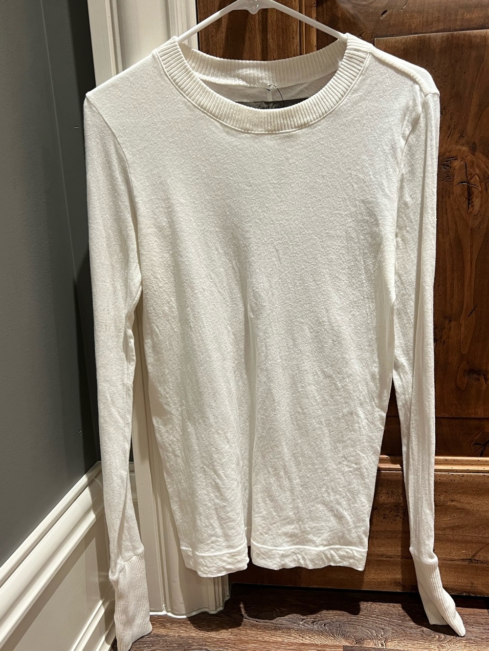 Enza Costa Women's Long-Sleeve Crewneck Top - White